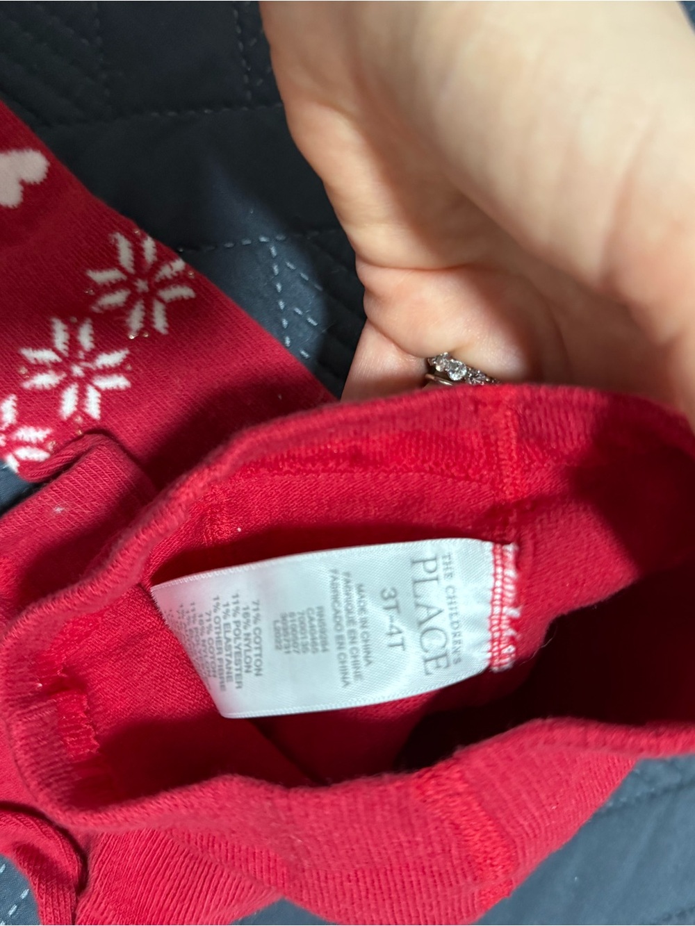 The Children's Place Red and White Snowflake Leggings- 2 pairs